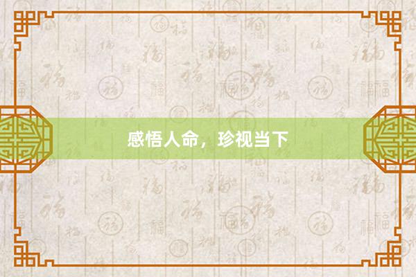 感悟人命，珍视当下